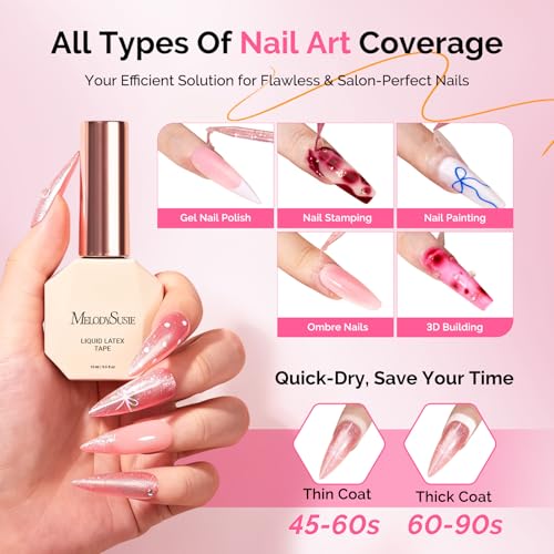 MelodySusie Gel Polish Remover Kit 1.56 Fl Oz (3PCS) with Latex & Oil for Easy Home Manicure