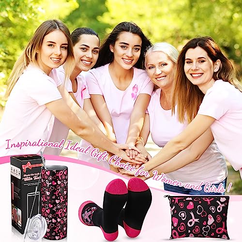 Breast Cancer Awareness Gift Set - Tumbler, Makeup Bag & Socks