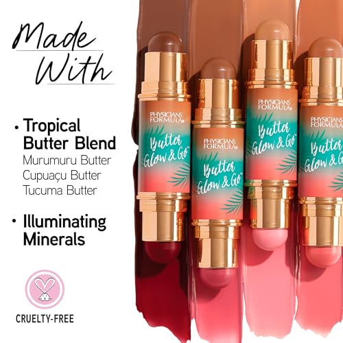Physicians Formula Butter Glow & Go Stick - Sunkissed Rose, Multiuse Creamy Makeup