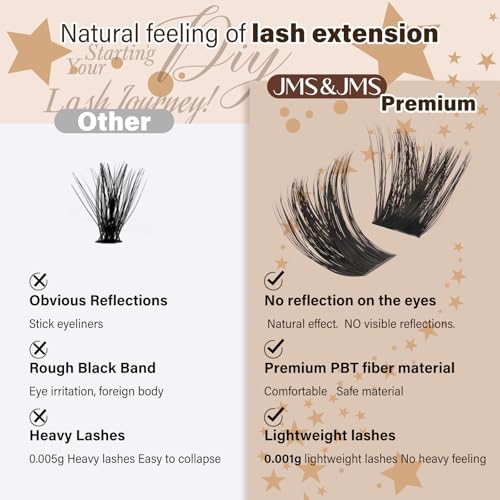 JMS&JMS 200D Lash Clusters Kit - Dramatic Mega Volume Silk Eyelashes