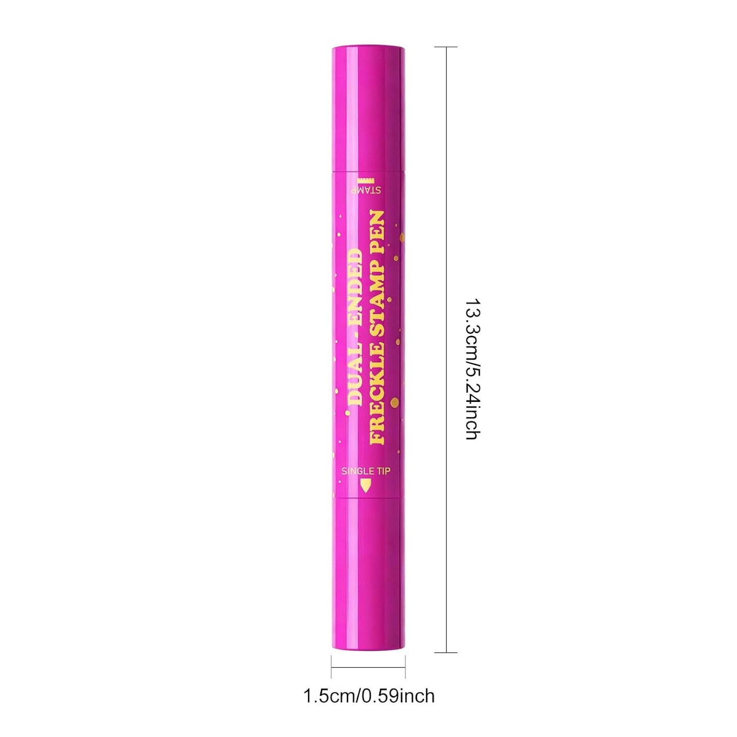 Dual Ended Freckle Stamp Pen - 2 Pcs Soft Sponge & Precision Tip | Waterproof Faux Freckle Eyeliner #03 Caramel Brown