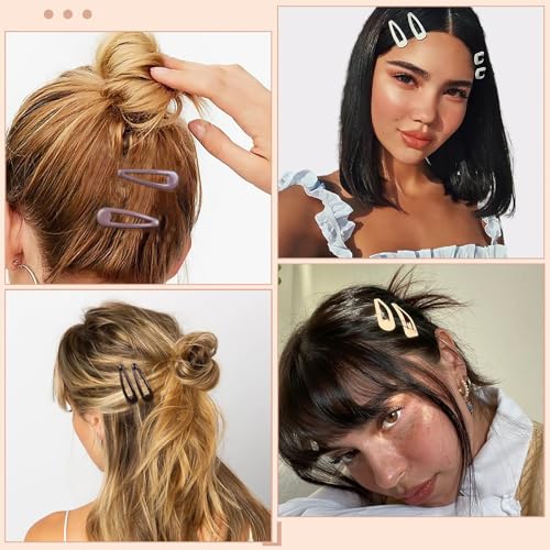 TEBIEKOY 36PCS Hair Barrettes Non-Slip Snap Clips - Glossy Color