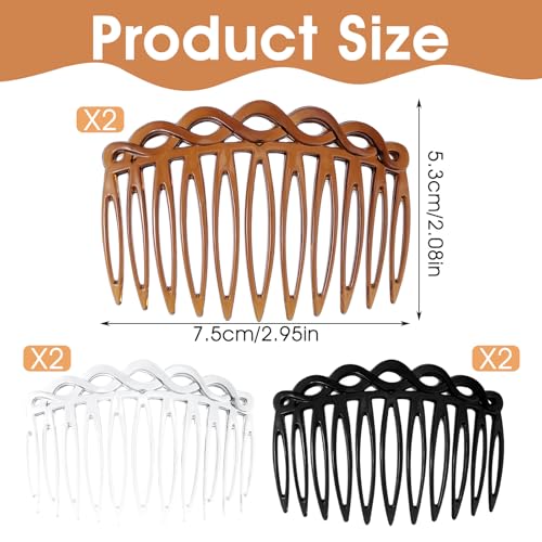 Ymapinc 6PCS French Hair Combs - Decorative Resin Styling Tools