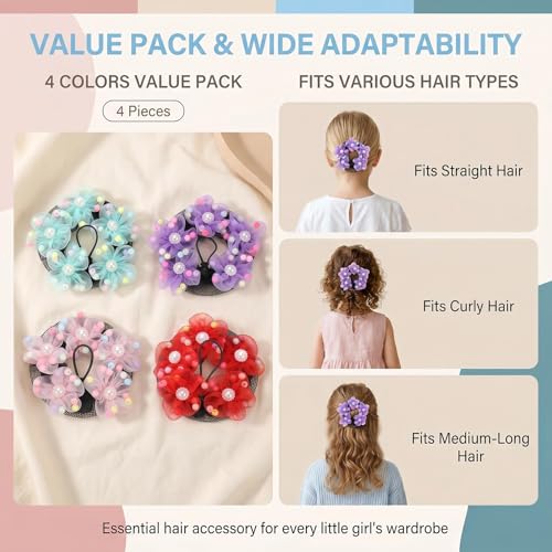 QUUPY Bright Color Ballet Hair Nets 4 Pack for Dancers & Performers