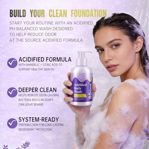 BBlove Whole Body Deodorant Kit - Acidified Body Wash, Stick & Wipes