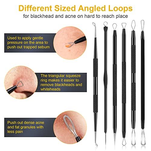 15-Piece Professional Stainless Steel Pimple Popper and Blackhead Remover Kit