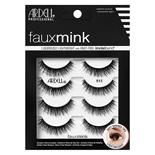 Ardell Faux Mink Lashes 815 - Natural Look, Reusable 4 Pairs