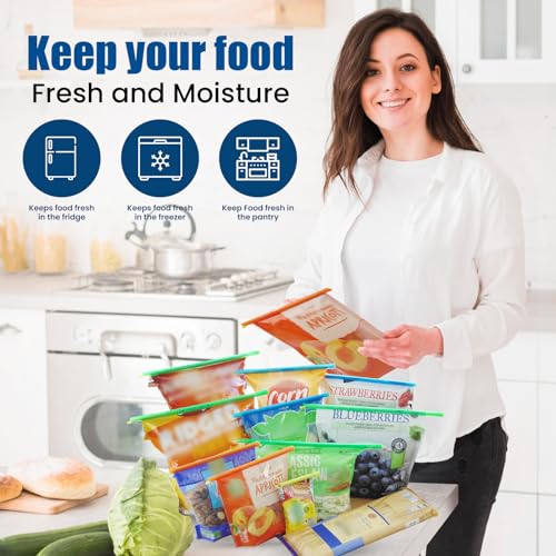 20 Reusable Bag Sealer Clips - Airtight & Waterproof Food Storage