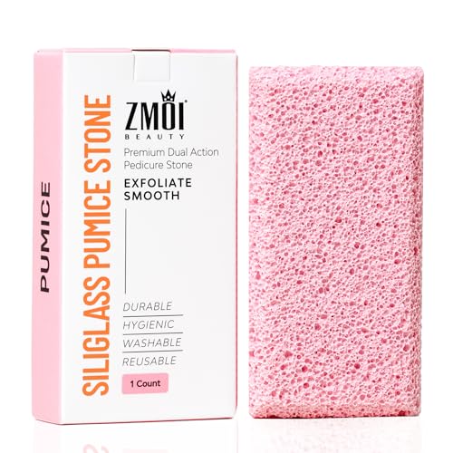 Siliglass Pumice Stone Callus Remover - Dual-Sided Exfoliator for Feet, Hands, Elbows & Knees