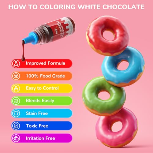 Oil-Based Food Coloring Set for Chocolate - 16 Vibrant Colors