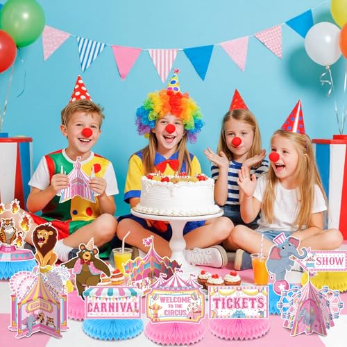 Circus Theme Honeycomb Centerpieces - 20pcs Birthday Party Decorations