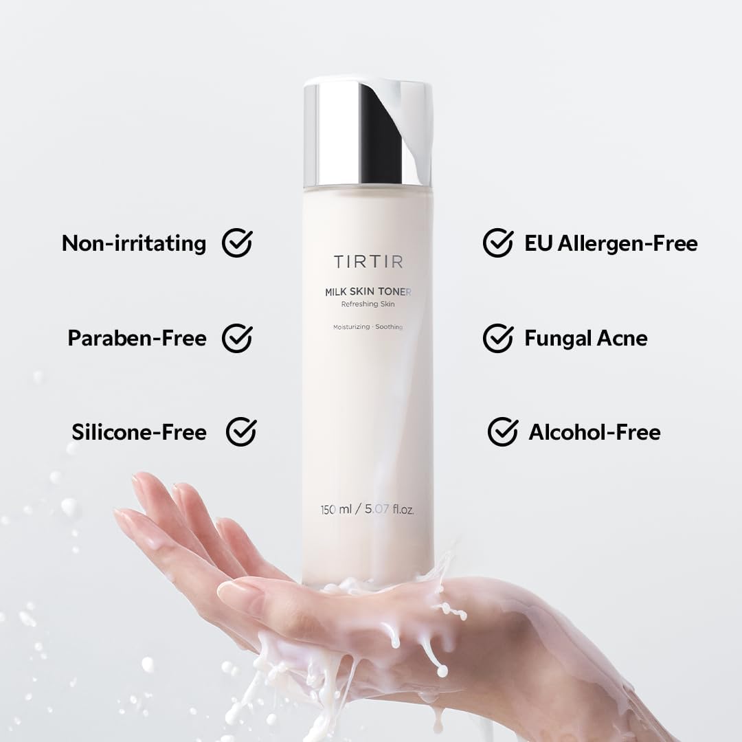 TIRTIR Milk Skin Rice Toner - Deep Moisturizing Hydrating Face Toner with Niacinamide & Ceramide | 1.69 Fl Oz