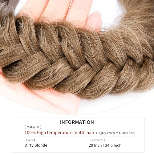 Dirty Blonde Synthetic Hair Braided Headband for Women