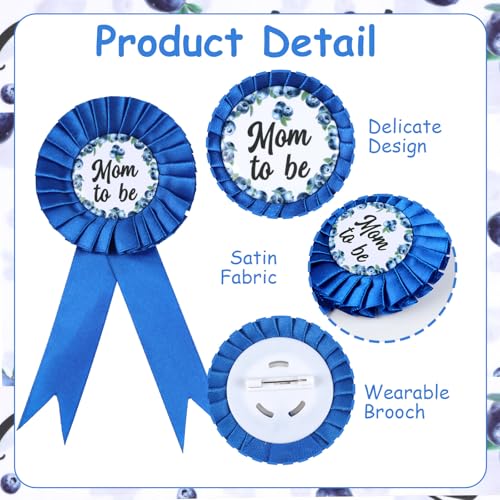 Blueberry Baby Shower Decorations Set - Sash, Pins & Flower Crown