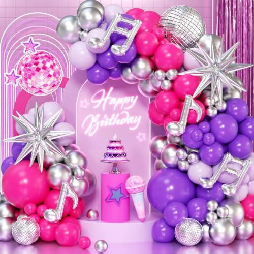 Kpop Balloon Garland Arch Kit - 176pcs Pink & Purple Decor