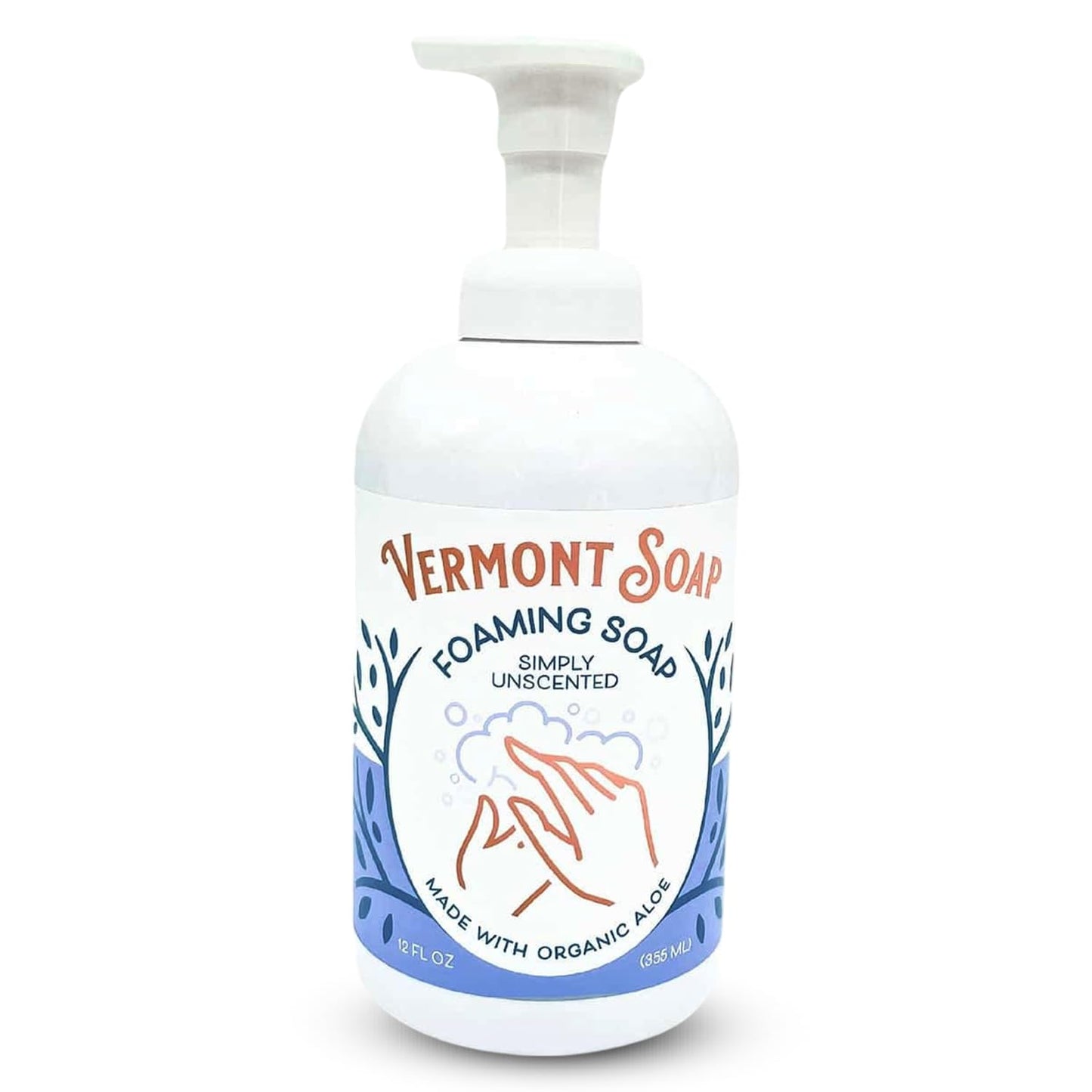 Vermont Soap Organic Unscented Foaming Hand Soap - Natural Moisturizing Liquid Soap for Dry Skin | 64 oz