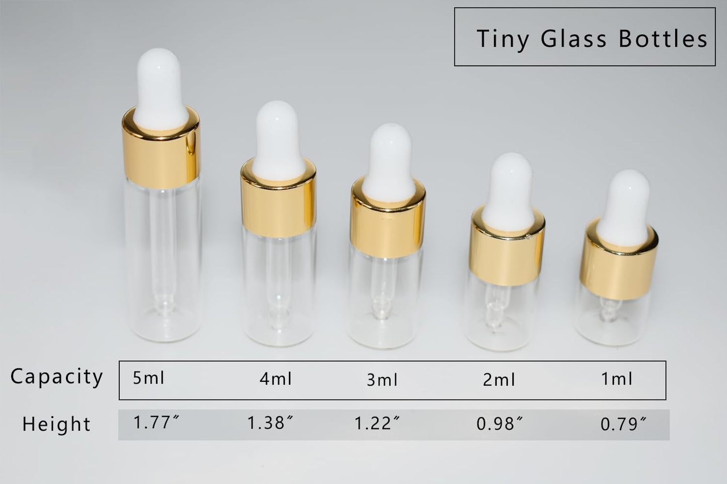 Hustar Small Dropper Bottle, 10pcs 5ml Mini Sample Dropper Bottles Mini Makeup Containers for Travel Liquids Tiny Glass
