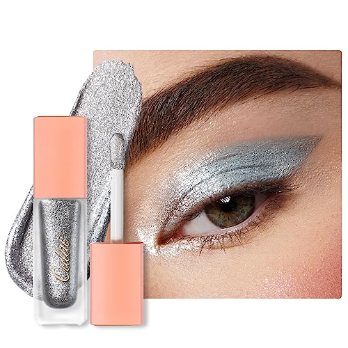 Oulac Liquid Glitter Eyeshadow - Silver Metallic, Quick-Drying Formula
