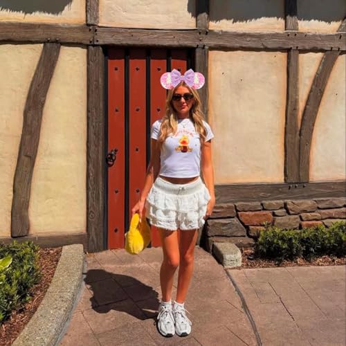 AQOKKA 2 Pcs Mouse Ears Headbands with Bow for Women, Cosplay & Party Accessories, Blue & Pink