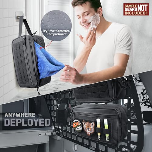 RXW Tactical Toiletry Bag for Men - Compact Black Travel Organizer