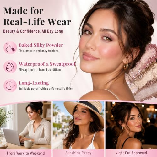 UCANBE Baked Makeup Palette B - All-in-One Full Face & Eye Makeup Kit with Eyeshadows, Blush, Bronzer & Highlighter