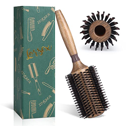 LORSEX Round Boar Bristle Hair Brush for Blow Drying - 2.8 Inch