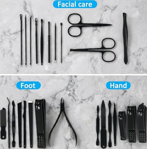 MINKINH Brown 26-Piece Manicure & Pedicure Set with Travel Case