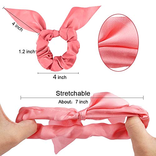 ANBALA C-6 Silk Chiffon Scrunchies Set 18 Pcs Hair Accessories with Bow for Women & Girls