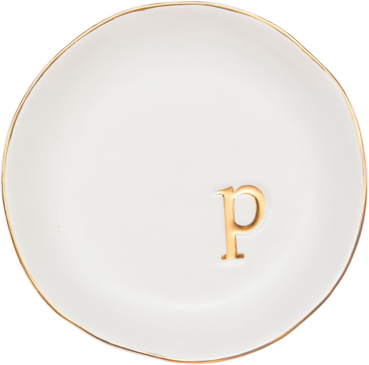Ceramic Jewelry Tray - Decorative Trinket Dish for Rings, Earrings & Necklaces | 4.75" White Surface