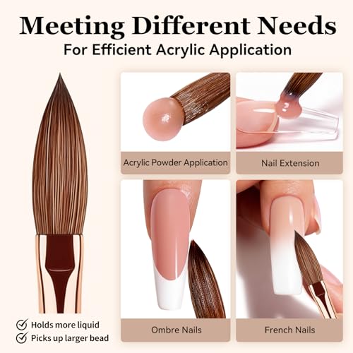 Professional Acrylic Nail Brush Size 10 - Kolinsky Sable Bristles