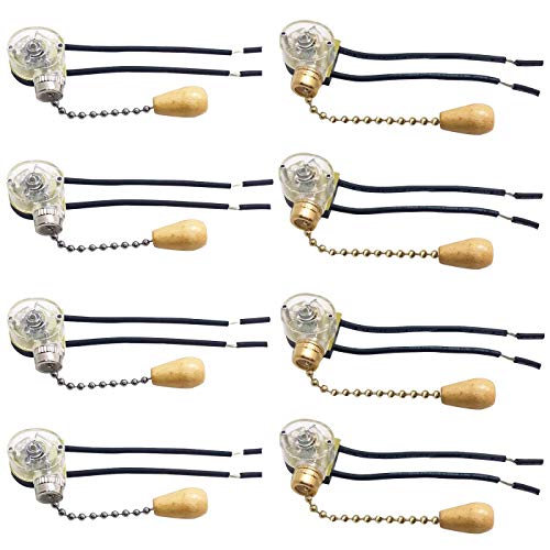 8-Pack Pull Chain Switch for Ceiling Fans and Wall Lights