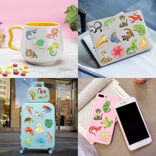 60 PCS Vibrant Reptile Temporary Tattoos for Kids' Parties