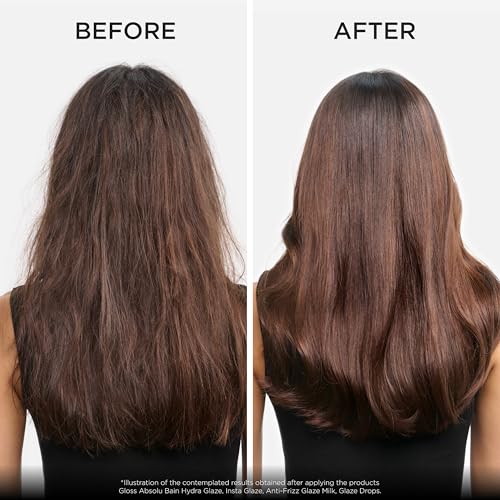 Kerastase Gloss Absolu Glaze Drops Anti-Frizz Hair Oil - Adds gloss and shine, nourishes and hydrates hair, with Hyaluronic Acid and Glycolic Acid, For All Hair Types