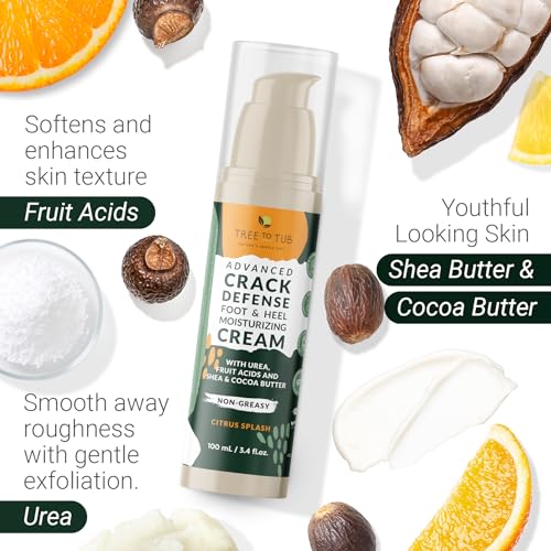 Tree To Tub Urea Foot Cream for Dry Cracked Heels - 3.4 Fl Oz