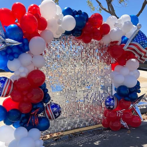 Red White Blue Balloon Arch Kit - 140 Pcs for 4th of July Parties