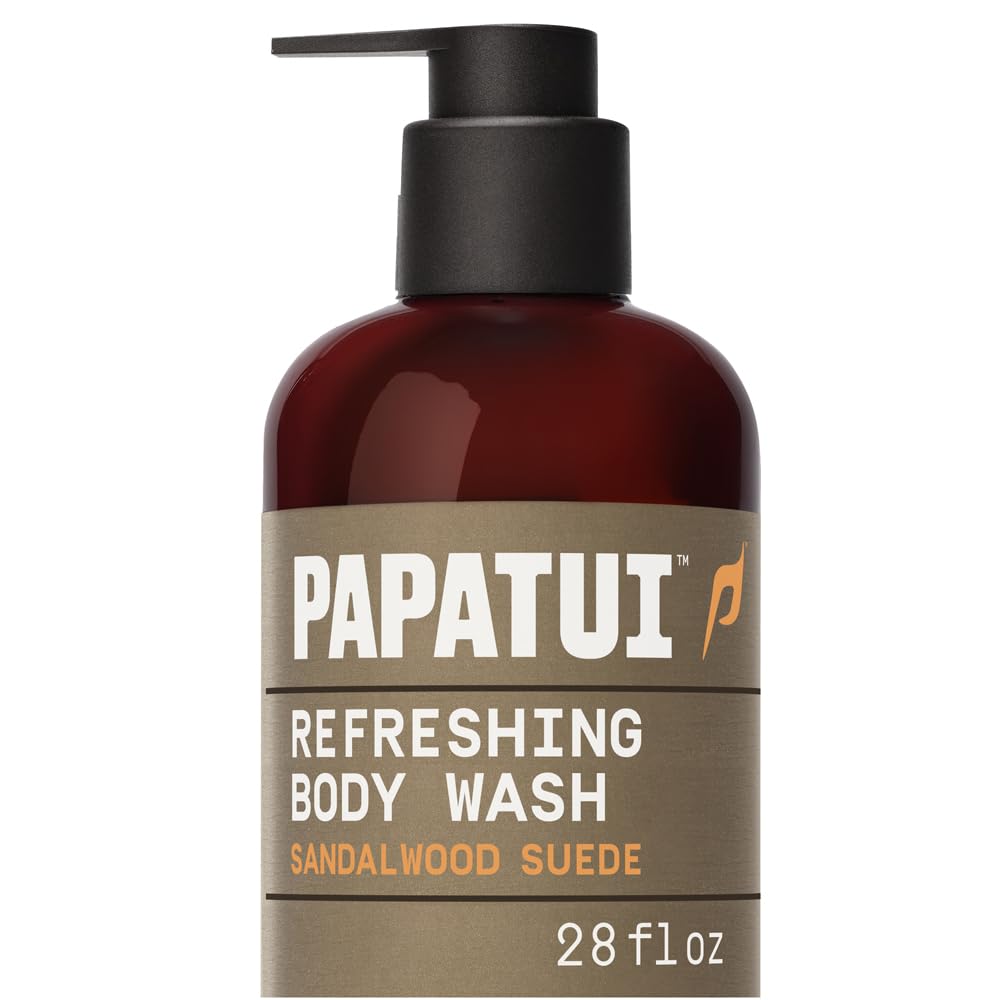 PAPATUI Refreshing Body Wash for Men - Exfoliating & Hydrating Coconut Oil Formula | Vanilla Shea | 28 oz