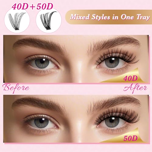 NYCAAR DIY Eyelash Extension Kit 280Pcs - Natural to Dramatic Lash Clusters