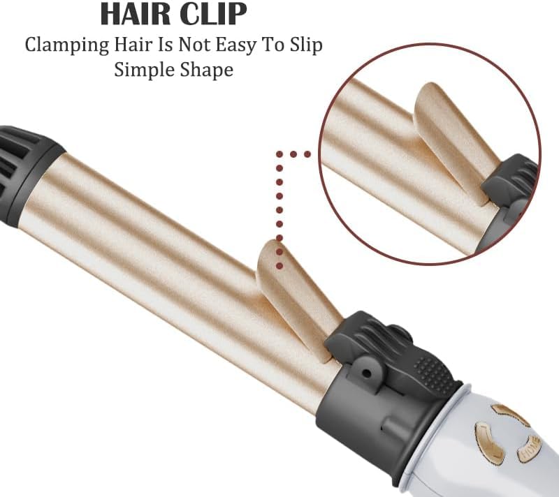 AIKO PRO 1.25in Automatic Rotating Curling Iron – 12 Temp Settings, Dual Voltage