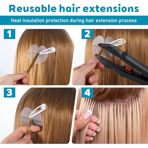50 Pcs Heat Shield Guards for Hair Extensions Tool Kit