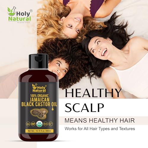 Holy Natural Organic Jamaican Black Castor Oil for Hair Growth (10.15 fl oz)