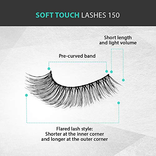 Ardell Soft Touch 150 False Eyelashes - Lightweight Natural Strip Lashes, 4 Pack