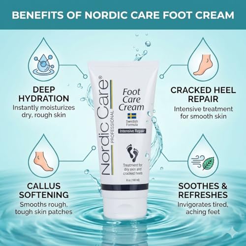 Nordic Care Foot Cream 3oz - Intensive Repair for Dry Cracked Heels