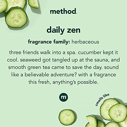 Method Body Wash Daily Zen 18oz Pack of 2 - Paraben & Phthalate Free, Moisturizing, Spa Scent