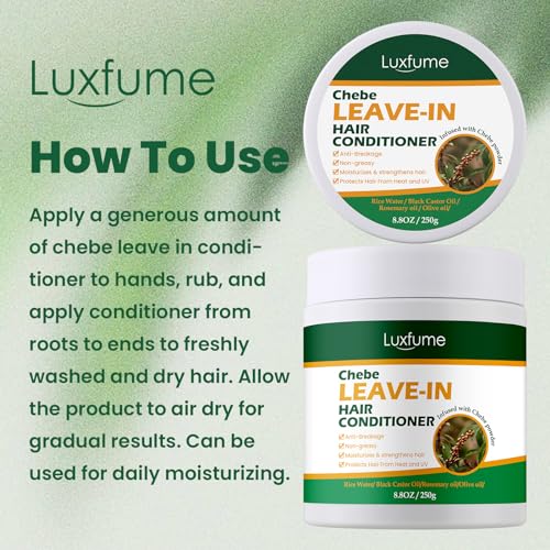 Luxfume Chebe Leave-In Conditioner for Hair Growth, 8.8 Oz
