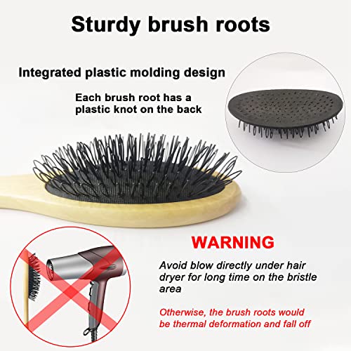 Amirce Wig Brush Set for Synthetic Hair - Detangling Wooden Comb
