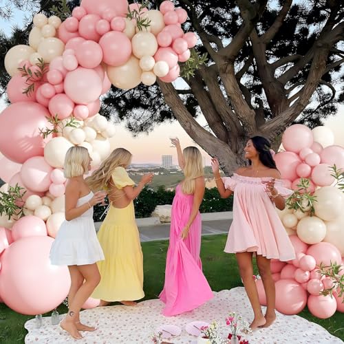 Pink Balloon Arch Kit - 124Pcs for Baby Showers & Weddings