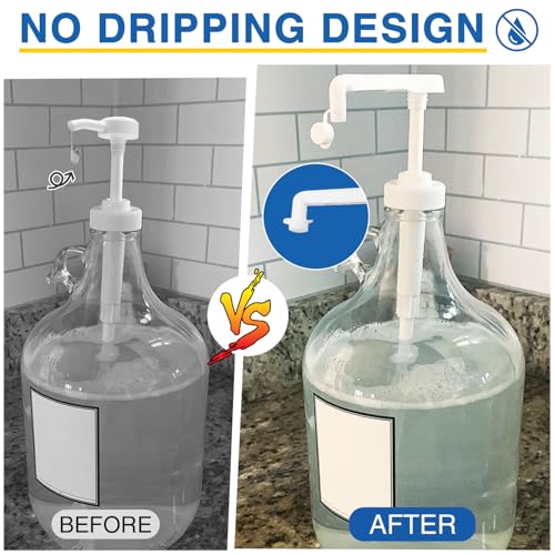 White 6 Pack Gallon Syrup Pump Dispensers Leak-Proof Food & Beverage Use