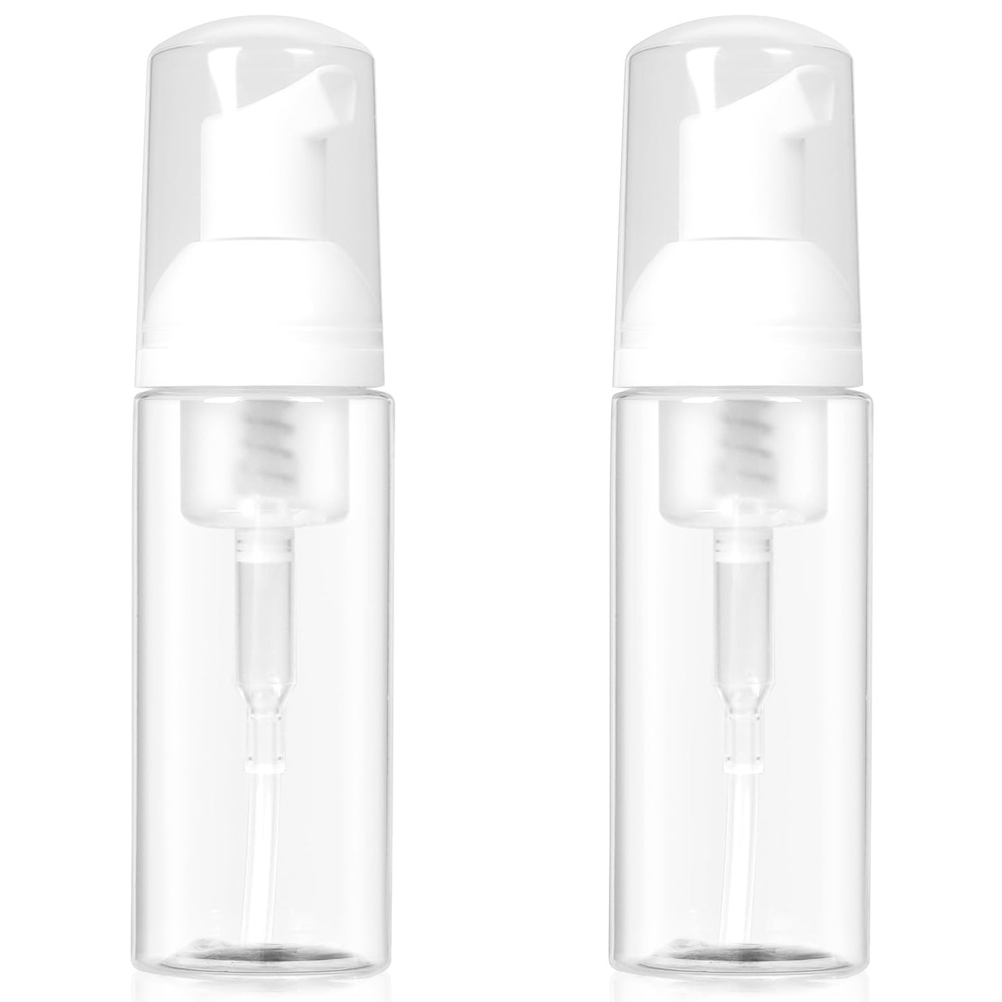 Travel Foam Pump Bottle 2oz - Leak-Proof BPA-Free Foaming Dispenser for Hand Soap, Shampoo, Facial Cleanser | Portable Refillable Containers for Gym, Travel, Home Use (2-Pack)