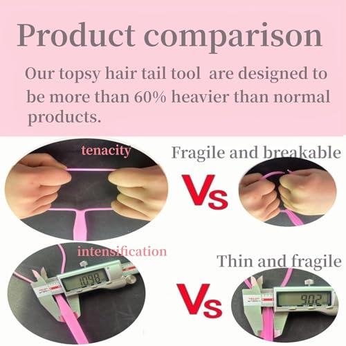 Topsy Tail Hair Tool Set 9pc — Rat Tail Combs & Loop Styling Tools for Women & Girls