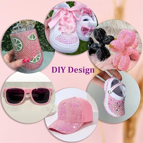 Light Pink AB Resin Rhinestones 25000 Pcs with Glue for Crafts